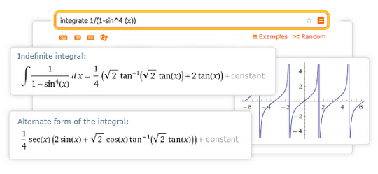 Wolfram alpha integral example